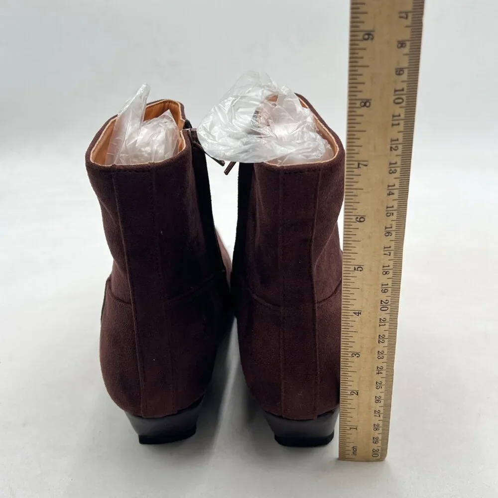 Women's Brown Suede Ankle Bootie